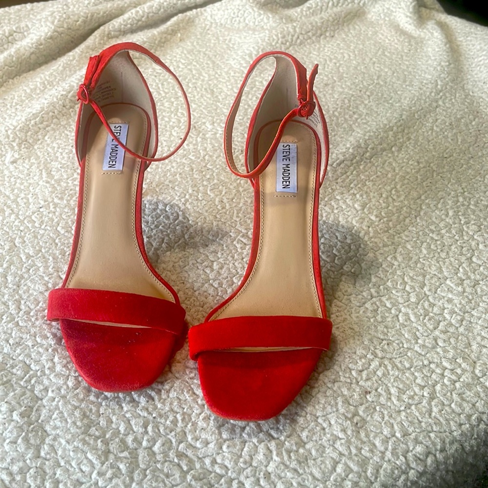 Red (Flame) Leather Heels 9.5M